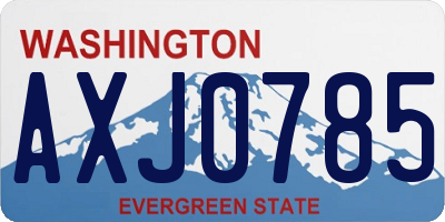 WA license plate AXJ0785