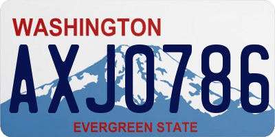 WA license plate AXJ0786