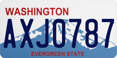 WA license plate AXJ0787