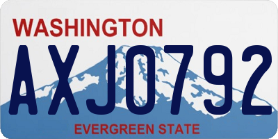 WA license plate AXJ0792
