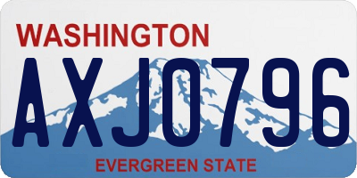 WA license plate AXJ0796