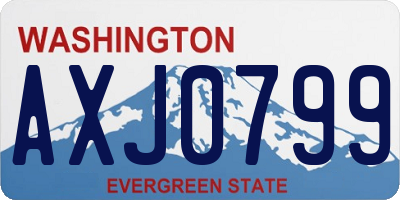 WA license plate AXJ0799