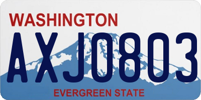 WA license plate AXJ0803