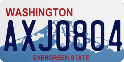 WA license plate AXJ0804