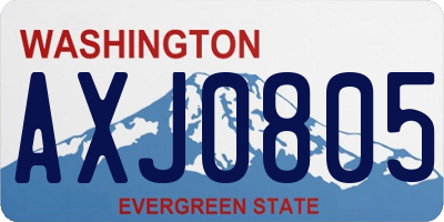 WA license plate AXJ0805