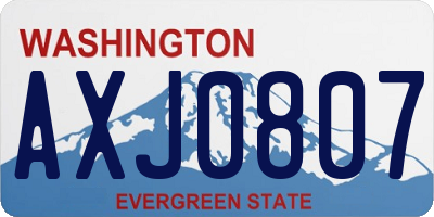 WA license plate AXJ0807