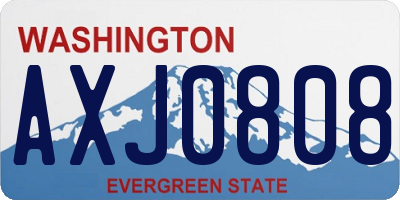 WA license plate AXJ0808