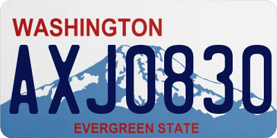 WA license plate AXJ0830