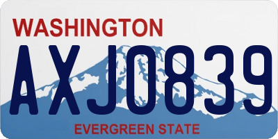 WA license plate AXJ0839