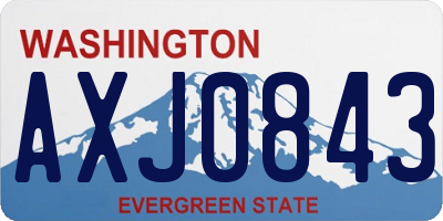 WA license plate AXJ0843