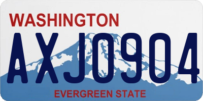 WA license plate AXJ0904