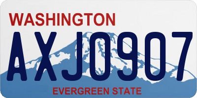 WA license plate AXJ0907