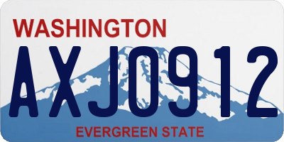 WA license plate AXJ0912