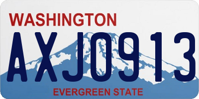 WA license plate AXJ0913
