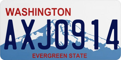 WA license plate AXJ0914