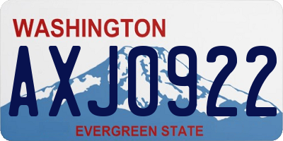 WA license plate AXJ0922