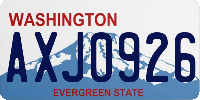 WA license plate AXJ0926