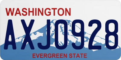 WA license plate AXJ0928