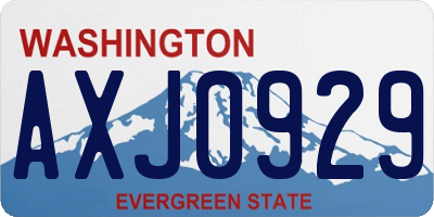 WA license plate AXJ0929