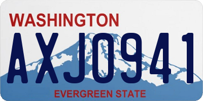 WA license plate AXJ0941