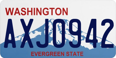 WA license plate AXJ0942