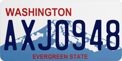 WA license plate AXJ0948
