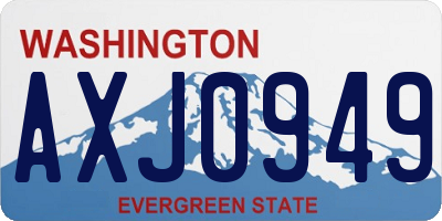 WA license plate AXJ0949