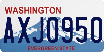 WA license plate AXJ0950
