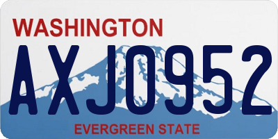 WA license plate AXJ0952
