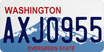 WA license plate AXJ0955