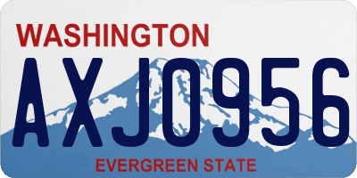 WA license plate AXJ0956