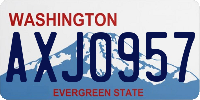 WA license plate AXJ0957