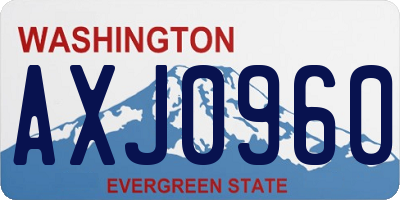 WA license plate AXJ0960