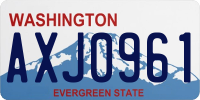 WA license plate AXJ0961