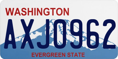 WA license plate AXJ0962