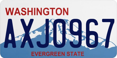 WA license plate AXJ0967