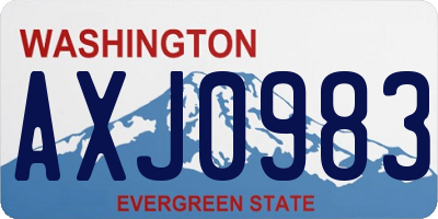 WA license plate AXJ0983