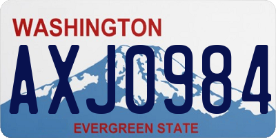 WA license plate AXJ0984