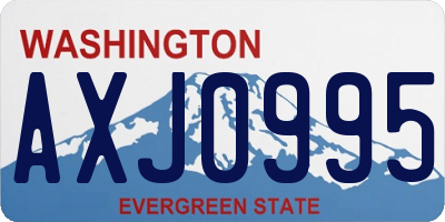 WA license plate AXJ0995