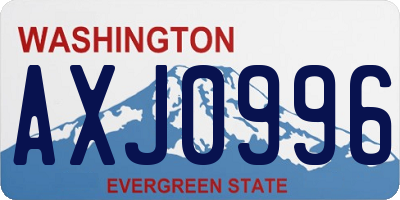 WA license plate AXJ0996