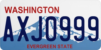 WA license plate AXJ0999