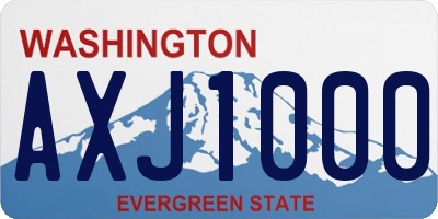 WA license plate AXJ1000