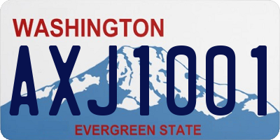 WA license plate AXJ1001
