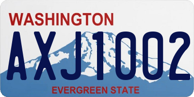WA license plate AXJ1002