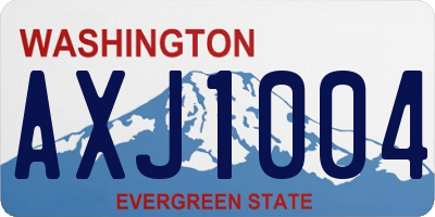 WA license plate AXJ1004