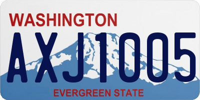 WA license plate AXJ1005