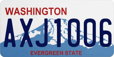 WA license plate AXJ1006