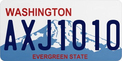 WA license plate AXJ1010