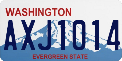WA license plate AXJ1014