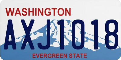 WA license plate AXJ1018